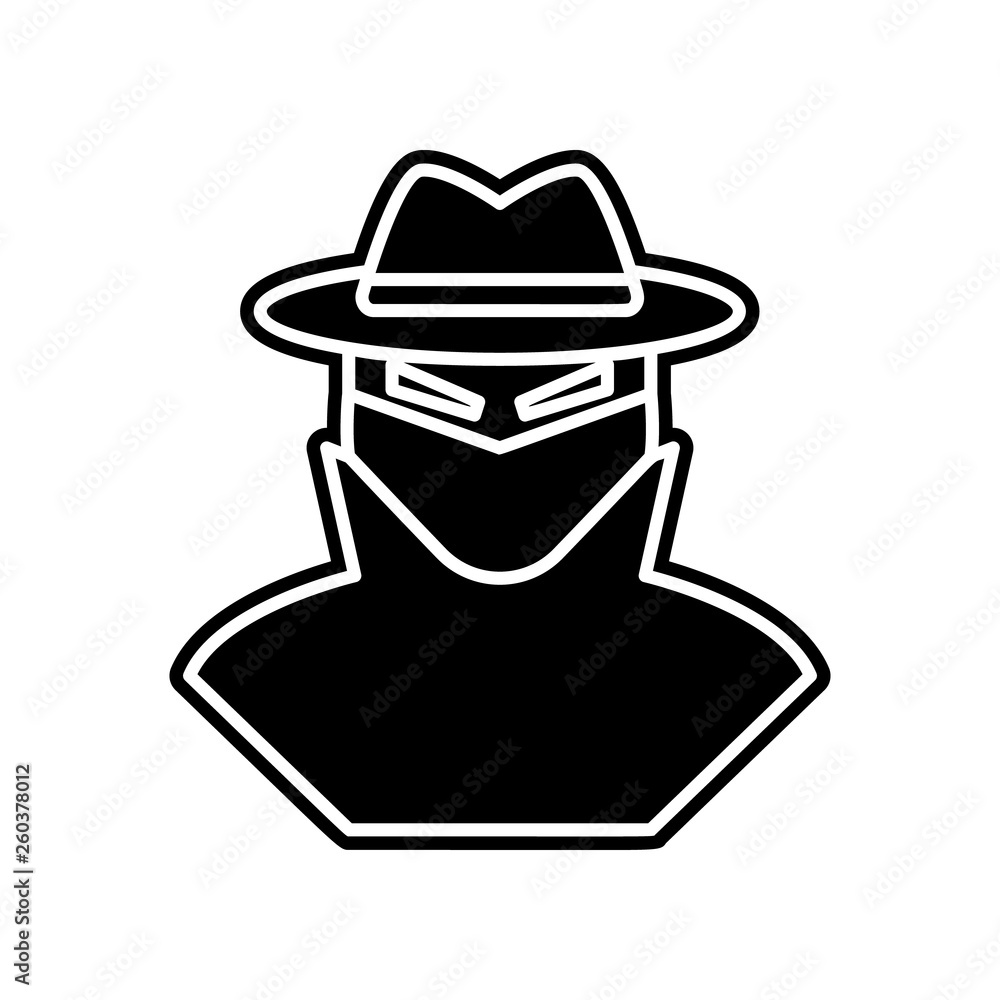 Poster thief icon. element of insurance for mobile concept and web apps icon. glyph, flat icon for website 
