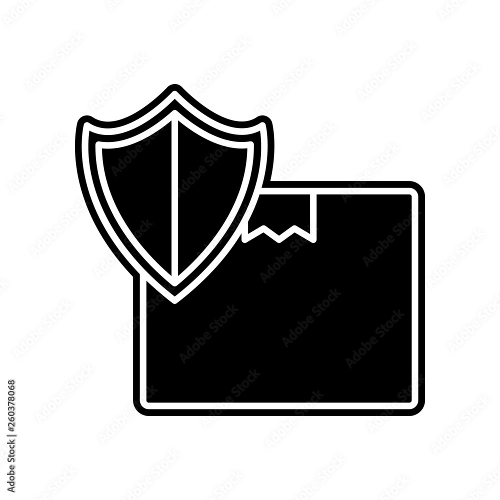 Poster parcel protection icon. element of insurance for mobile concept and web apps icon. glyph, flat icon 