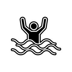sinking person icon. Element of Insurance for mobile concept and web apps icon. Glyph, flat icon for website design and development, app development