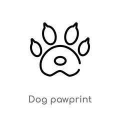 outline dog pawprint vector icon. isolated black simple line element illustration from charity concept. editable vector stroke dog pawprint icon on white background