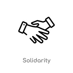 outline solidarity vector icon. isolated black simple line element illustration from charity concept. editable vector stroke solidarity icon on white background