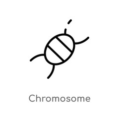 outline chromosome vector icon. isolated black simple line element illustration from chemistry concept. editable vector stroke chromosome icon on white background
