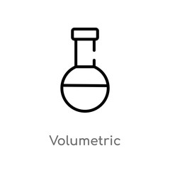 outline volumetric vector icon. isolated black simple line element illustration from chemistry concept. editable vector stroke volumetric icon on white background