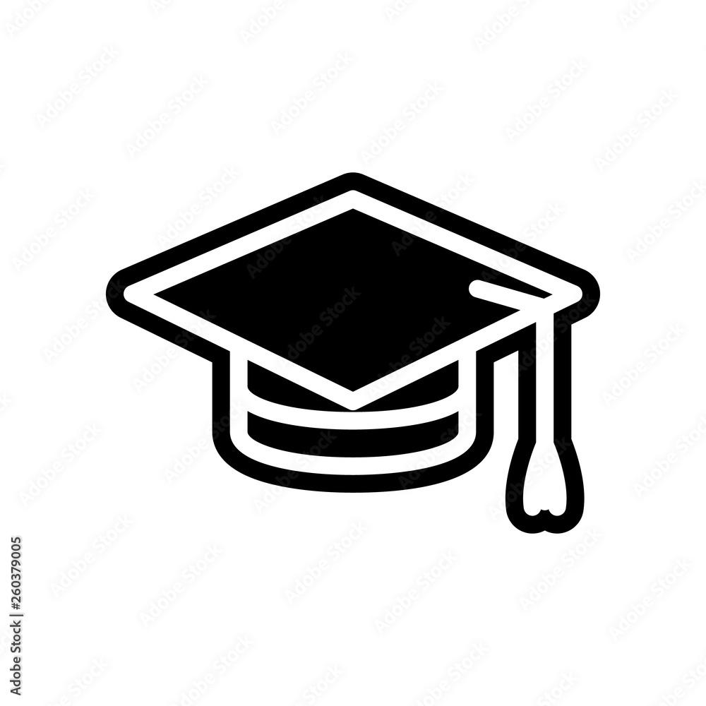 Poster graduate's cap icon. element of science for mobile concept and web apps icon. glyph, flat icon for w