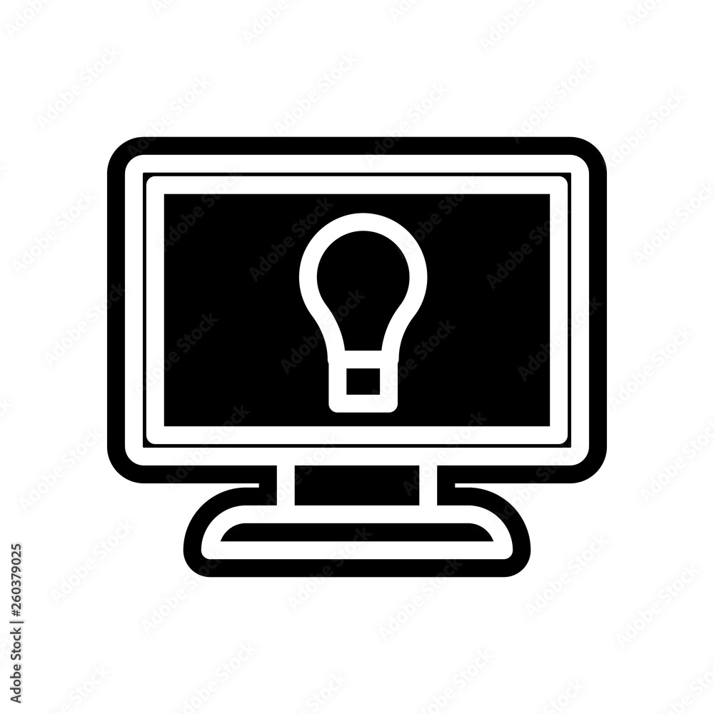 Aufkleber bulb on the monitor icon. element of science for mobile concept and web apps icon. glyph, flat icon 