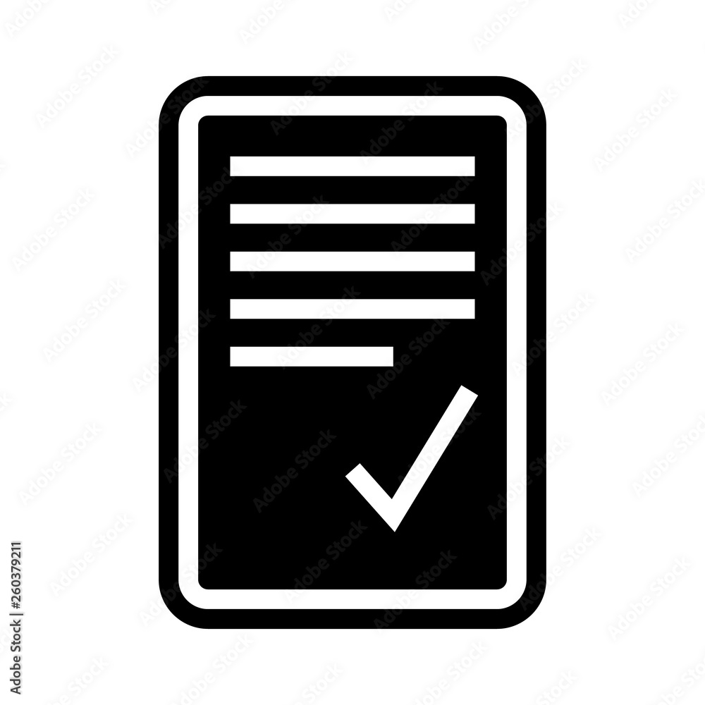 Aufkleber checked sheet icon. element of science for mobile concept and web apps icon. glyph, flat icon for we
