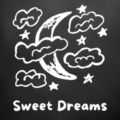 Cute children's drawing. Icons, signs, symbols, pins