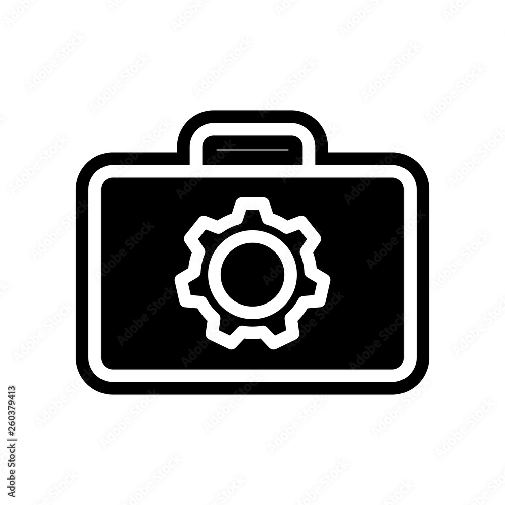 Aufkleber a suitcase with a mechanism icon. element of science for mobile concept and web apps icon. glyph, fl