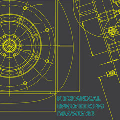 Blueprint. Vector engineering illustration. Gray. Mechanical engineering drawing. Corporate Identity