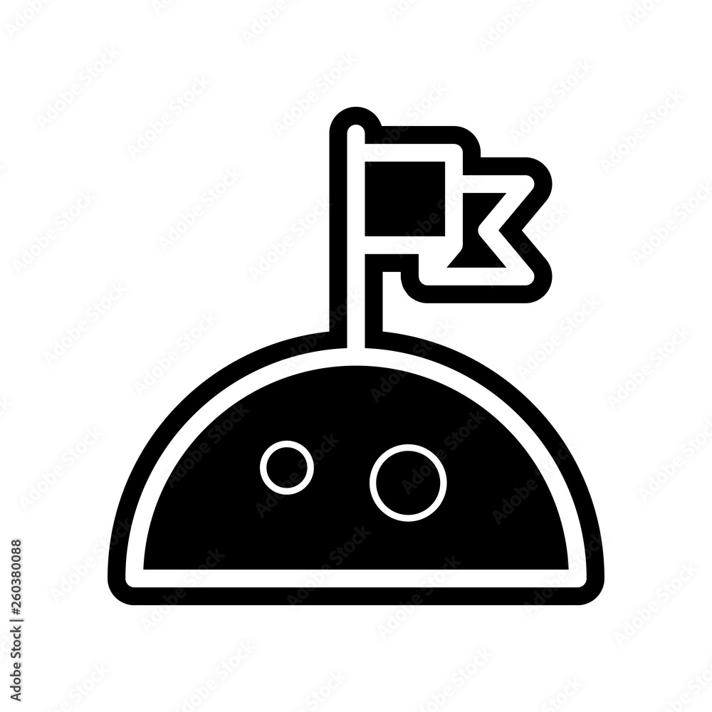 Aufkleber flag on the moon icon. element of science for mobile concept and web apps icon. glyph, flat icon for