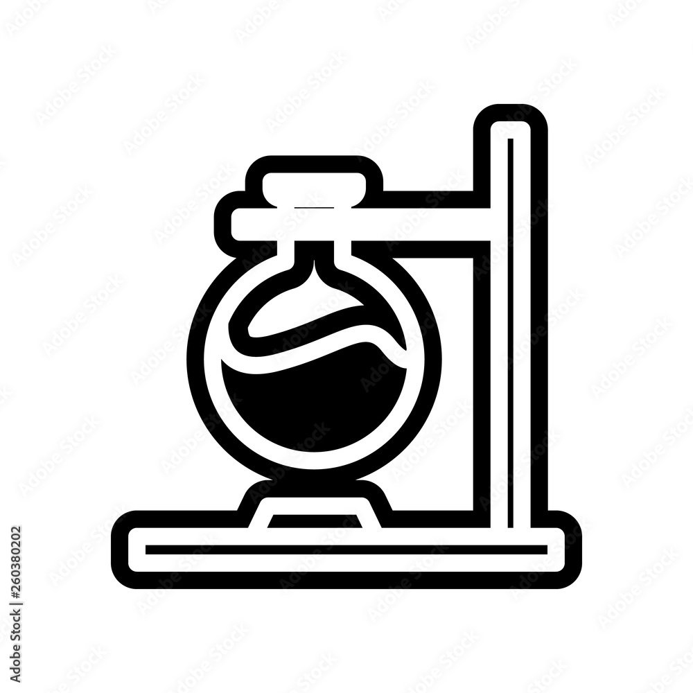 Poster flask on fire icon. element of science for mobile concept and web apps icon. glyph, flat icon for we