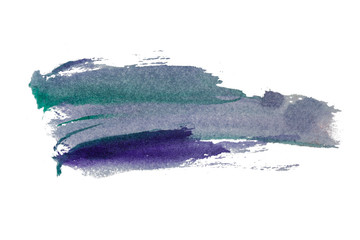 Abstract watercolor spot on white textured paper. Isolated. Hand-drawn background. Aquarelle brush...