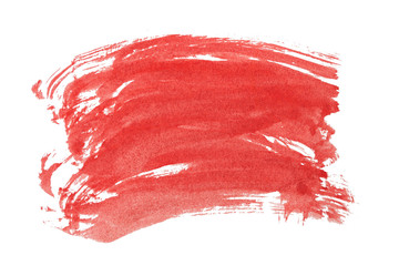 Fototapeta premium Abstract watercolor spot on white textured paper. Isolated. Hand-drawn background. Aquarelle brush stains on paper. For design, web, card, text, decoration, surfaces. Copy Space.