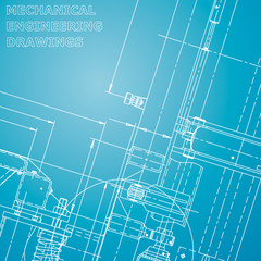 Blueprint. Corporate Identity. Vector engineering illustration. Computer aided design systems. Blue and white