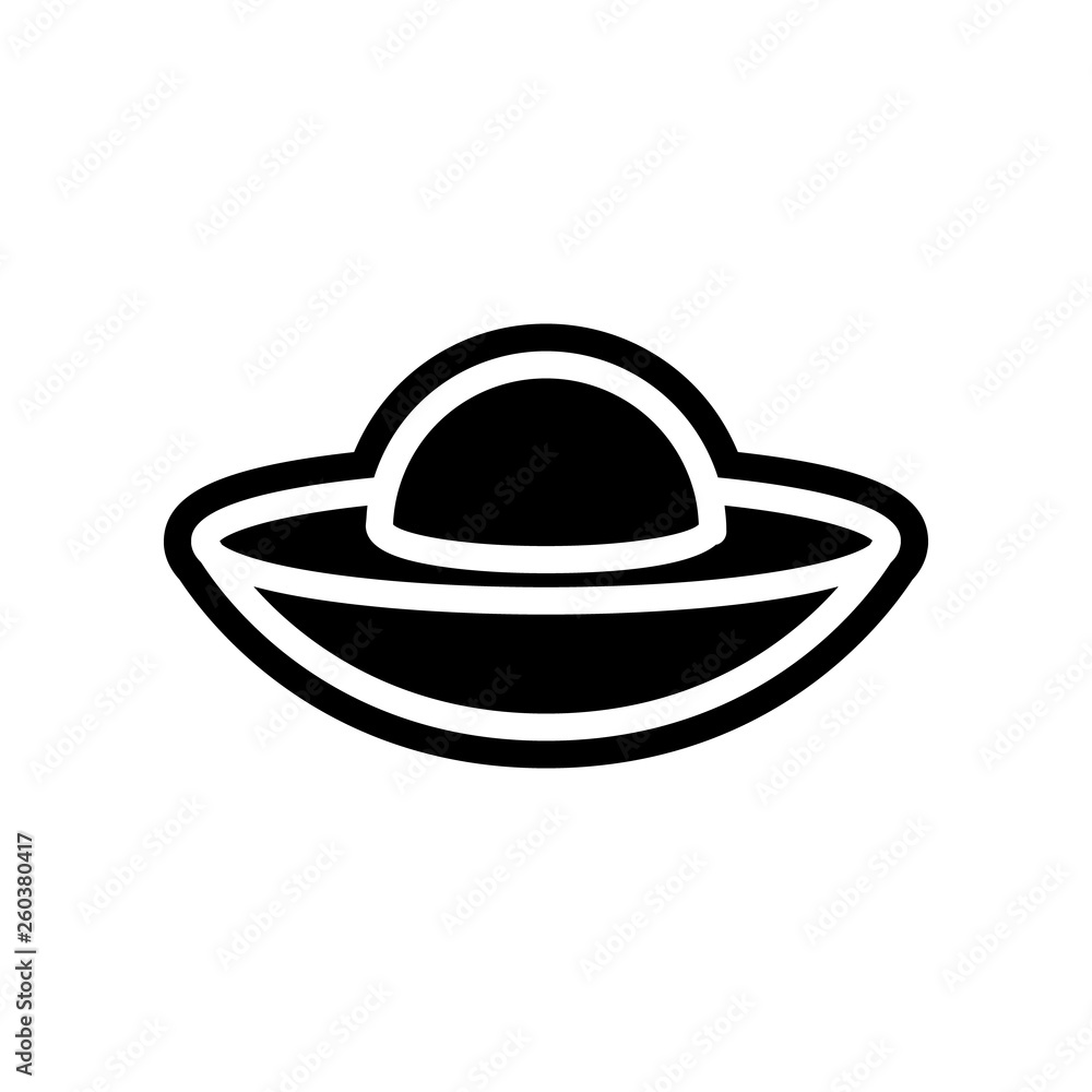 Poster flying saucer icon. element of science for mobile concept and web apps icon. glyph, flat icon for we