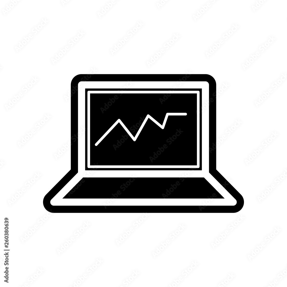 Aufkleber graph on laptop icon. element of science for mobile concept and web apps icon. glyph, flat icon for 