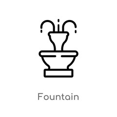 outline fountain vector icon. isolated black simple line element illustration from city elements concept. editable vector stroke fountain icon on white background