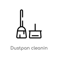 outline dustpan cleanin vector icon. isolated black simple line element illustration from cleaning concept. editable vector stroke dustpan cleanin icon on white background