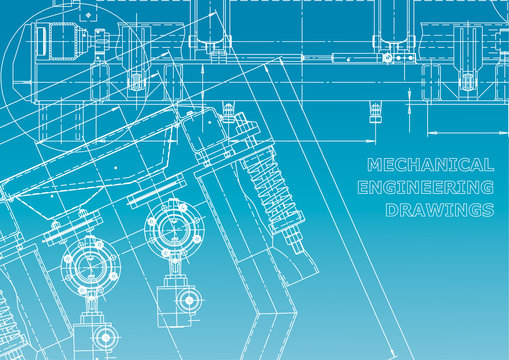 Blueprint, Sketch. Vector engineering illustration