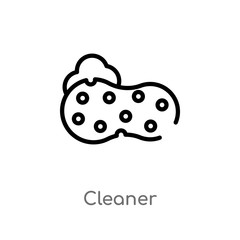 outline cleaner vector icon. isolated black simple line element illustration from cleaning concept. editable vector stroke cleaner icon on white background