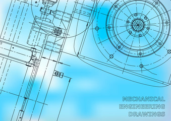 Blueprint. Vector engineering illustration. Blue