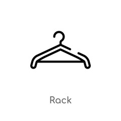 outline rack vector icon. isolated black simple line element illustration from cleaning concept. editable vector stroke rack icon on white background