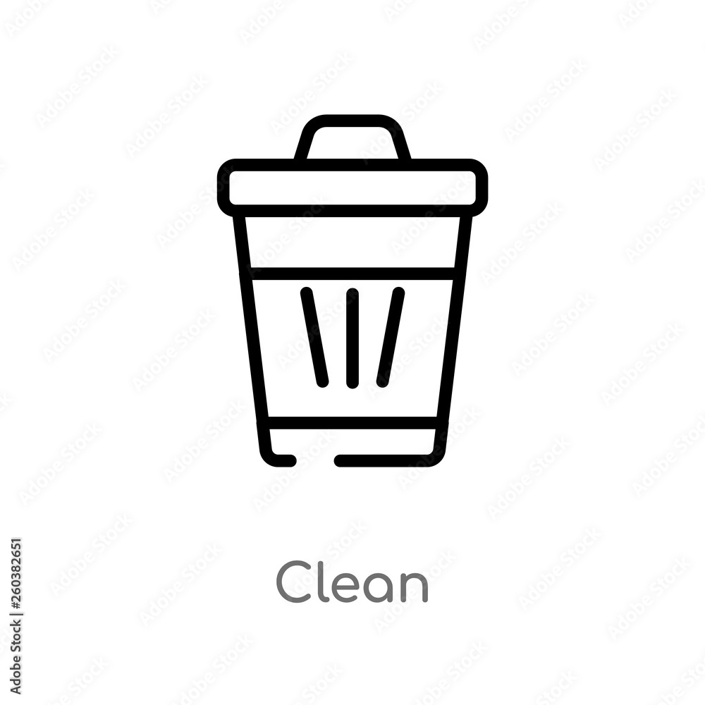 Poster outline clean vector icon. isolated black simple line element illustration from cleaning concept. ed