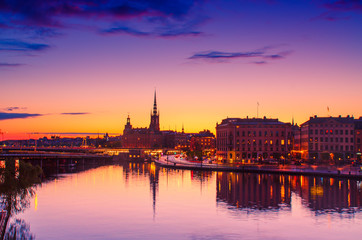Obraz na płótnie Canvas Stockholm sunset view