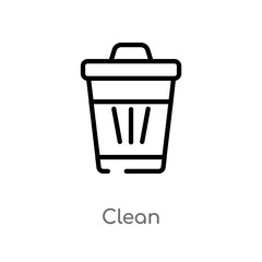 outline clean vector icon. isolated black simple line element illustration from cleaning concept. editable vector stroke clean icon on white background