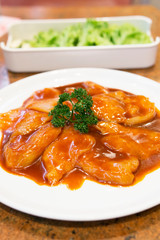 Korean cuisine barbecue grill meat and vegetables