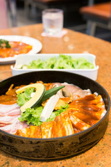 Korean cuisine barbecue grill meat and vegetables
