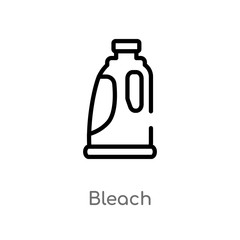 outline bleach vector icon. isolated black simple line element illustration from cleaning concept. editable vector stroke bleach icon on white background