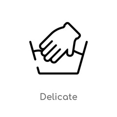 Fototapeta premium outline delicate vector icon. isolated black simple line element illustration from cleaning concept. editable vector stroke delicate icon on white background