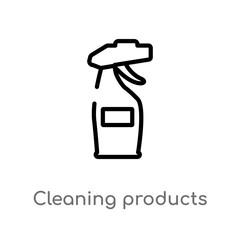 outline cleaning products vector icon. isolated black simple line element illustration from cleaning concept. editable vector stroke cleaning products icon on white background