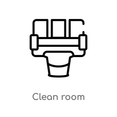 outline clean room vector icon. isolated black simple line element illustration from cleaning concept. editable vector stroke clean room icon on white background