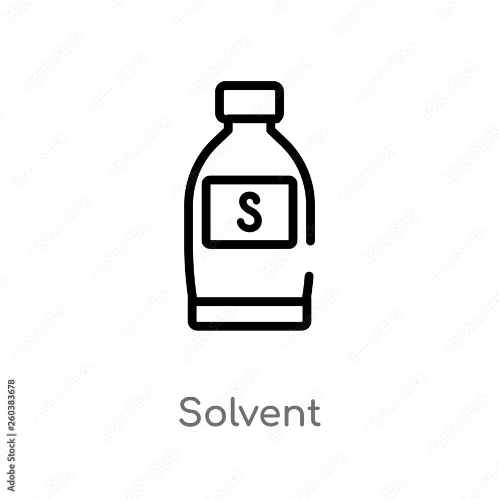 Poster outline solvent vector icon. isolated black simple line element illustration from cleaning concept. 