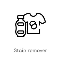 outline stain remover vector icon. isolated black simple line element illustration from cleaning concept. editable vector stroke stain remover icon on white background
