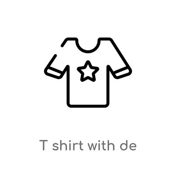 outline t shirt with de vector icon. isolated black simple line element illustration from clothes concept. editable vector stroke t shirt with de icon on white background