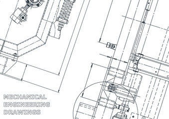 Sketch. Vector engineering illustration. Cover. Instrument-making
