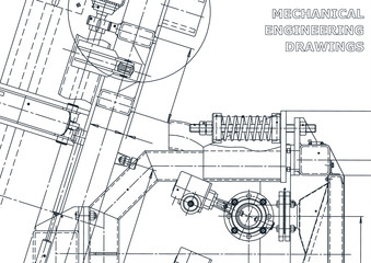 Obraz premium Naszkicować. Ilustracja wektorowa inżynierii. Komputerowe systemy projektowania. Rysunki wykonawcze instrumentów. Rysunek techniczny mechaniczny. Ilustracja techniczna