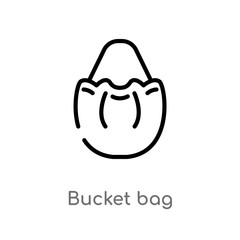 outline bucket bag vector icon. isolated black simple line element illustration from clothes concept. editable vector stroke bucket bag icon on white background