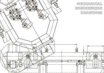 Mechanical instrument making. Technical illustration. Vector engineering drawings. Technical