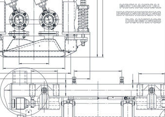 Mechanical instrument making. Technical illustration. Vector engineering drawings. Technical abstract backgrounds. Blueprint, cover