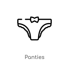 outline panties vector icon. isolated black simple line element illustration from clothes concept. editable vector stroke panties icon on white background