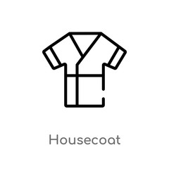 outline housecoat vector icon. isolated black simple line element illustration from clothes concept. editable vector stroke housecoat icon on white background