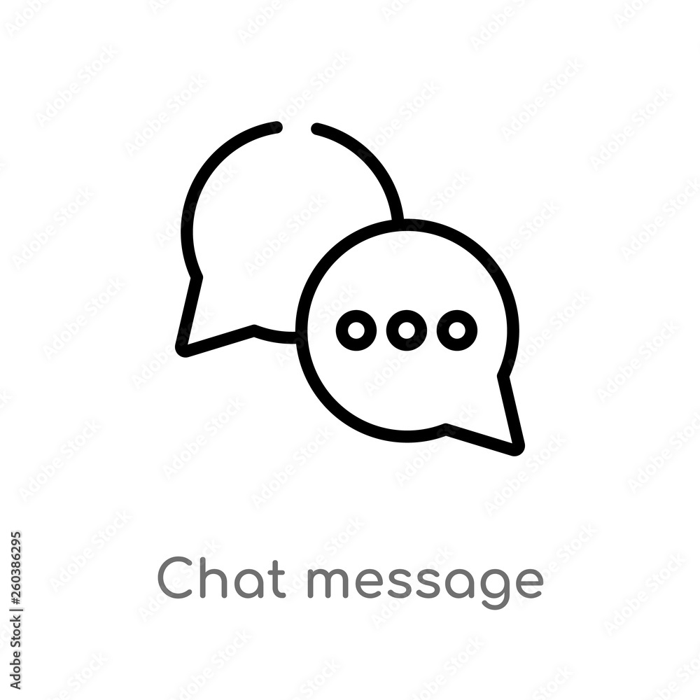 Poster outline chat message vector icon. isolated black simple line element illustration from communication