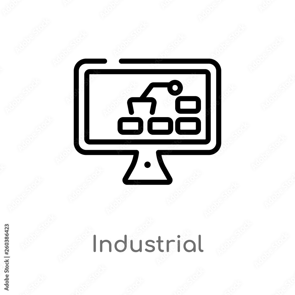 Poster outline industrial vector icon. isolated black simple line element illustration from computer concep