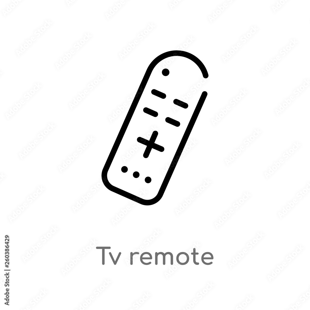 Poster outline tv remote vector icon. isolated black simple line element illustration from computer concept