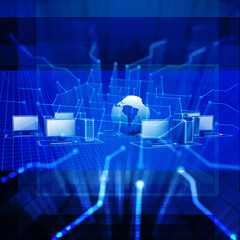 Obraz premium Abstract blue futuristic concept background