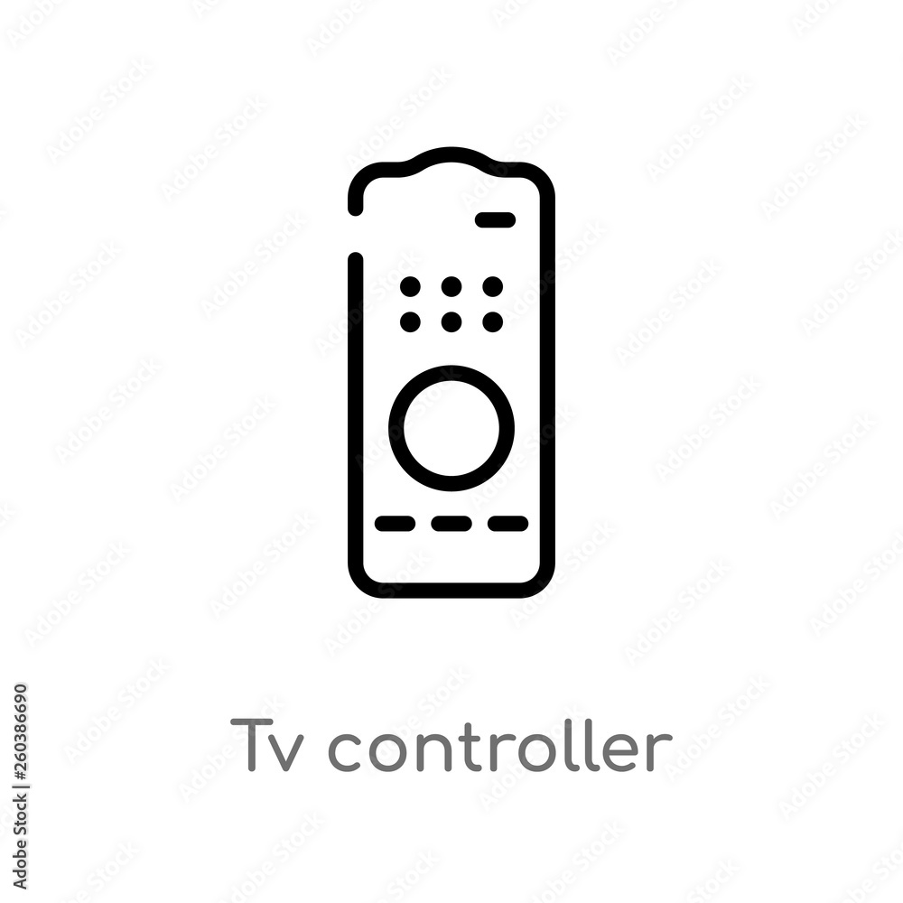 Poster outline tv controller vector icon. isolated black simple line element illustration from computer con